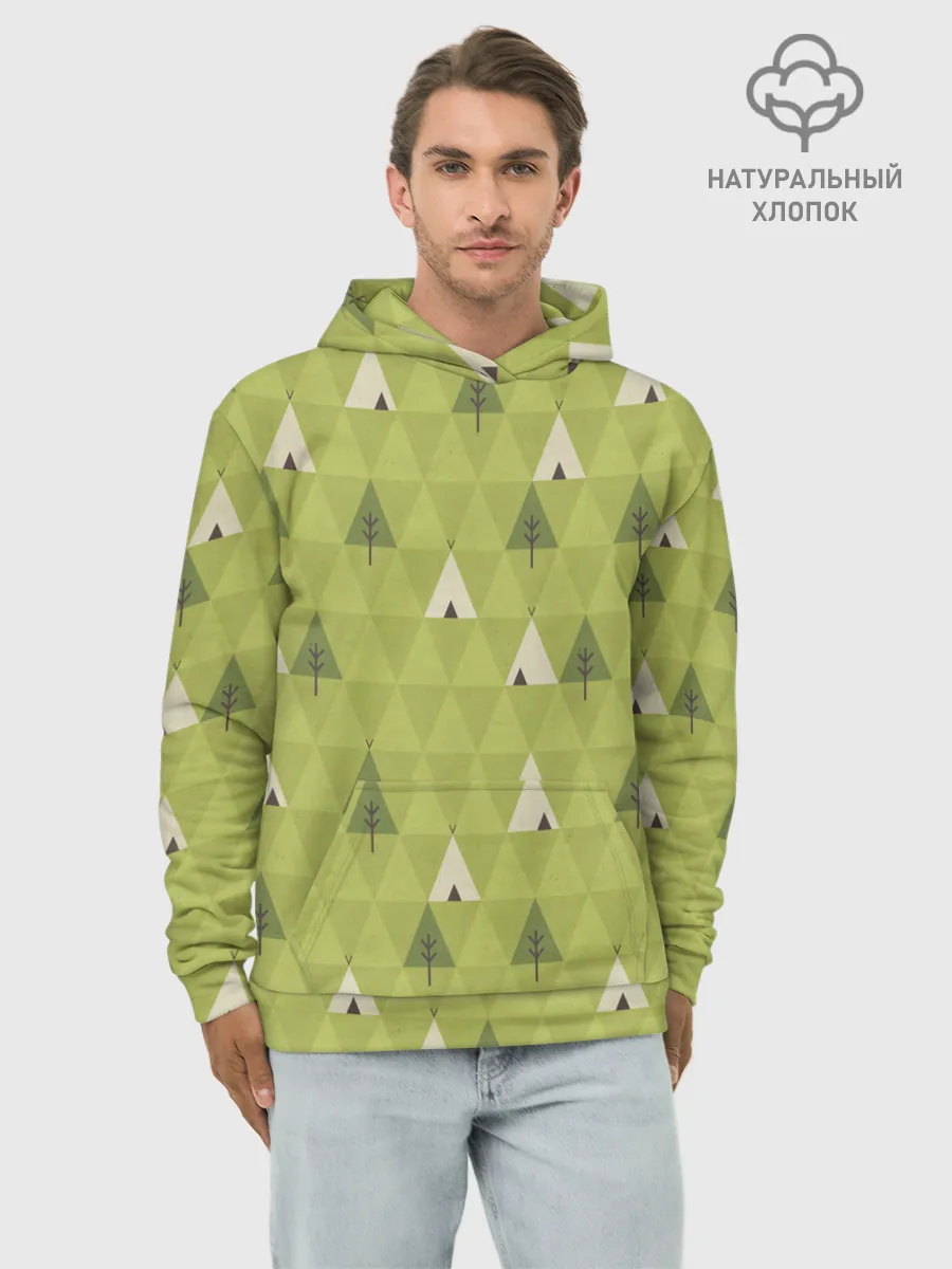 Худи мужской база хлопок / Лес | Текстура