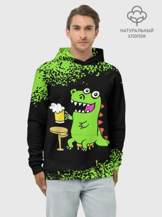 Худи мужской база хлопок / Пивозавр - Краска