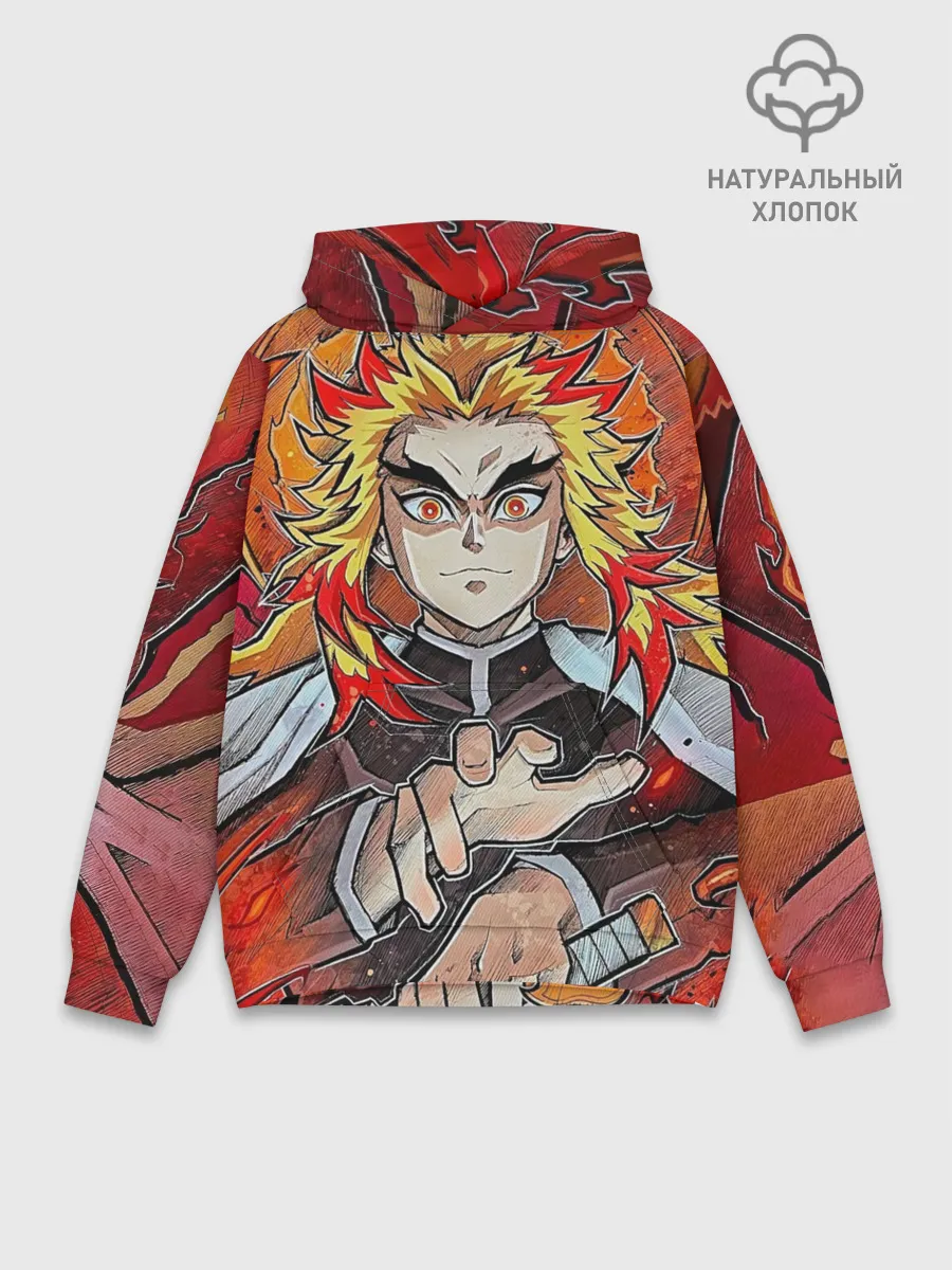 Худи мужской база хлопок / Ренгоку Клинок демонов