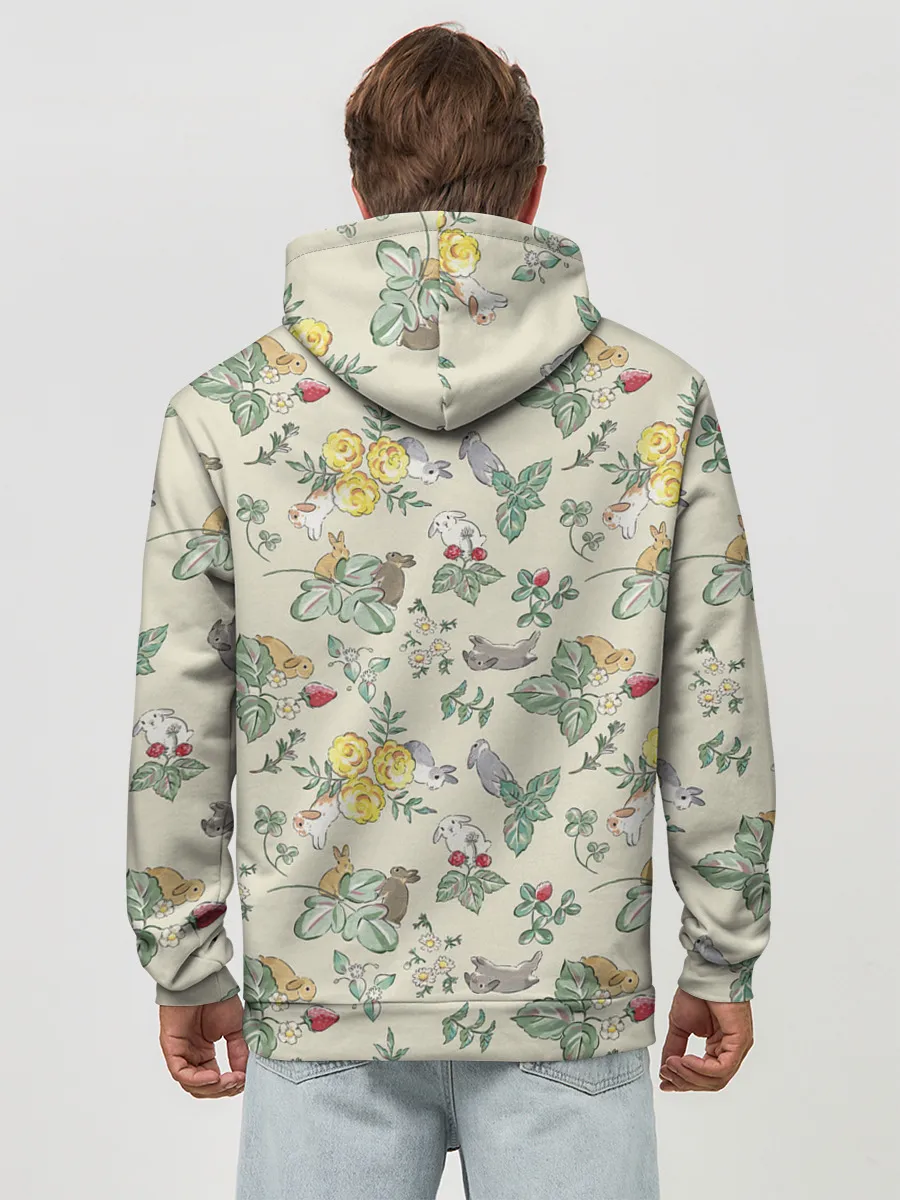 Худи мужской база хлопок / Зайчики с Цветочками