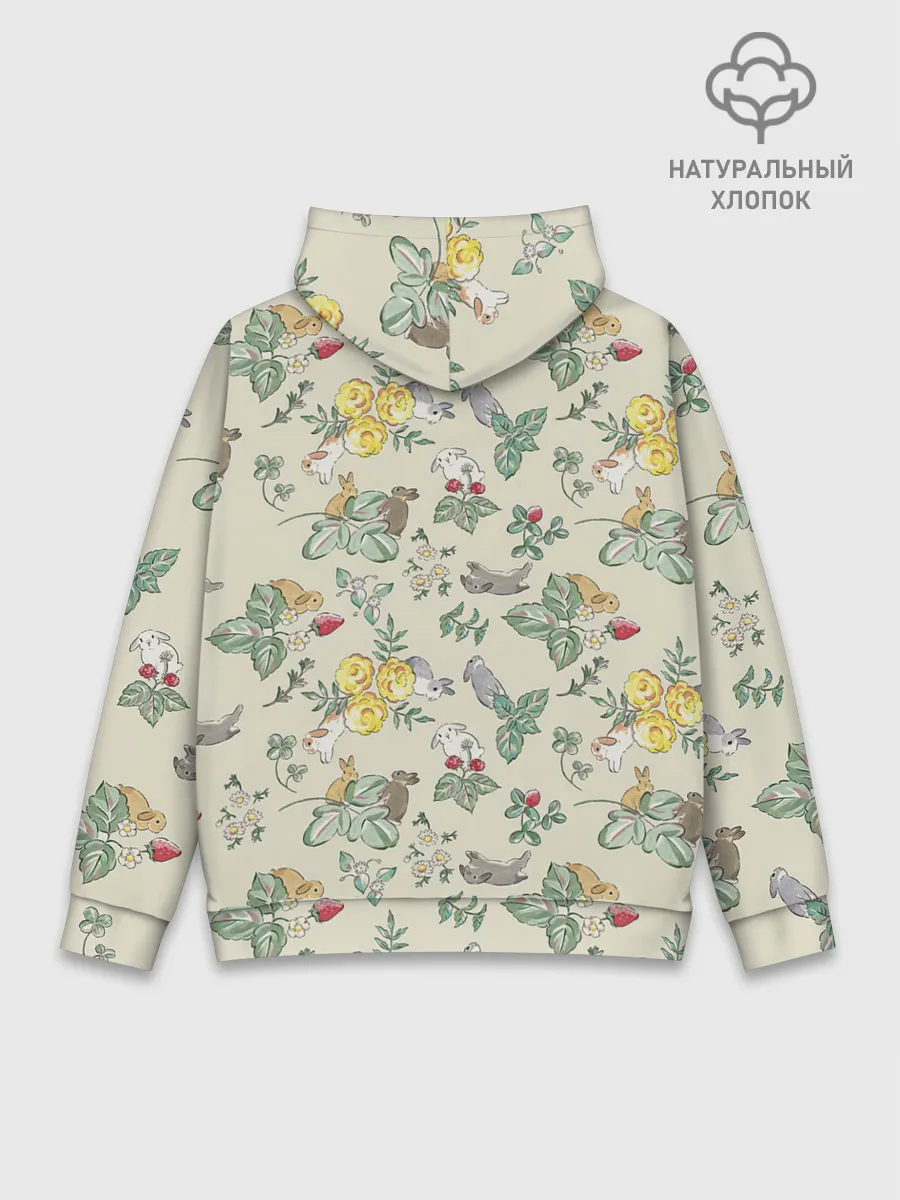 Худи мужской база хлопок / Зайчики с Цветочками