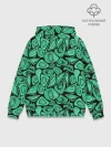 Худи мужской база хлопок / Зеленый абстрактный узор