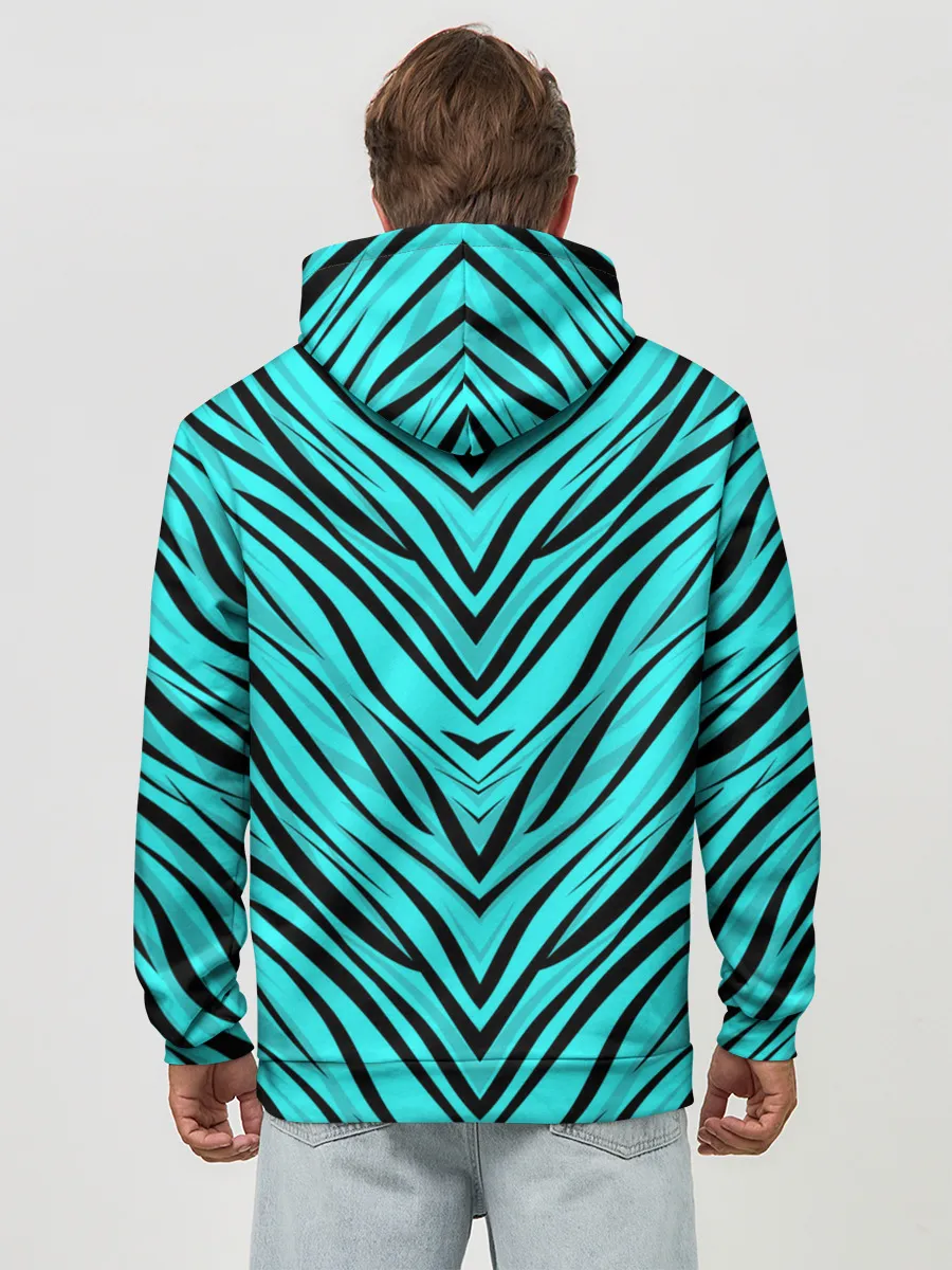 Худи мужской база хлопок / Абстратный полосатый узор