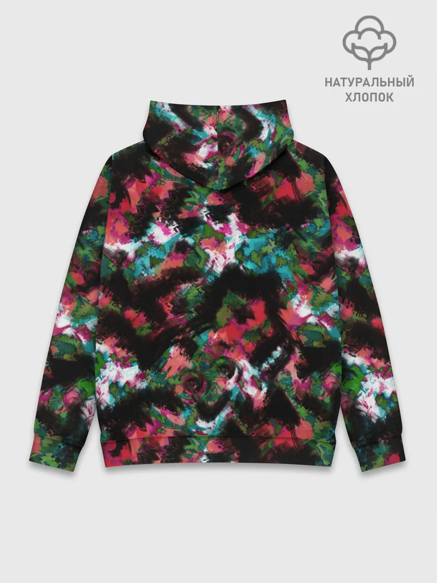 Худи мужской база хлопок / Гранжевый абстрактный узор