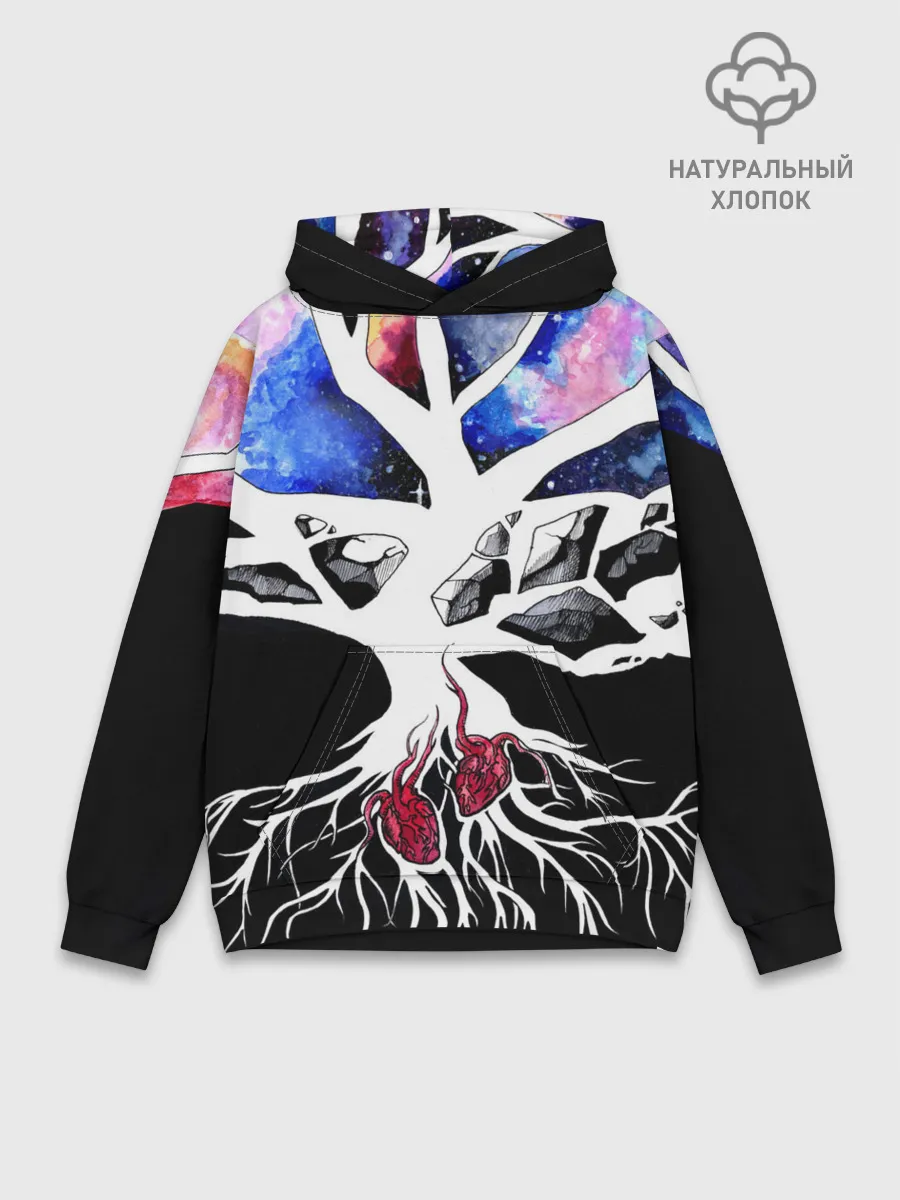 Худи мужской база хлопок / Звёздные сердца
