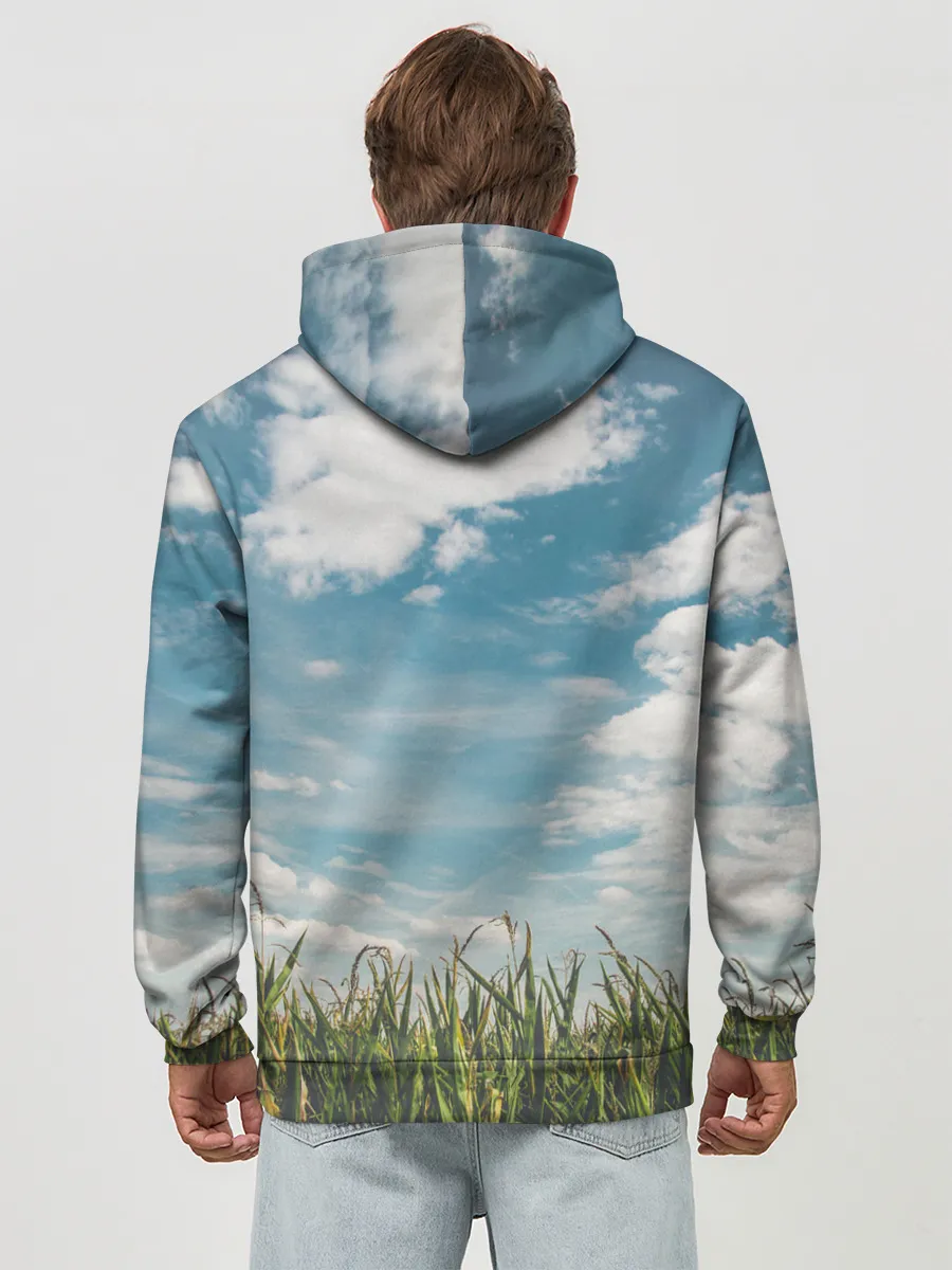 Худи мужской база хлопок / Небушко и полюшко