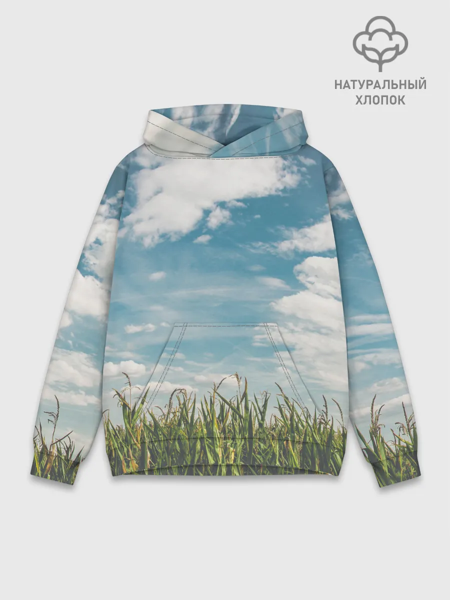 Худи мужской база хлопок / Небушко и полюшко