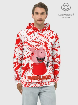 Худи мужской база хлопок / Roblox piggy/Свинка Пигги.