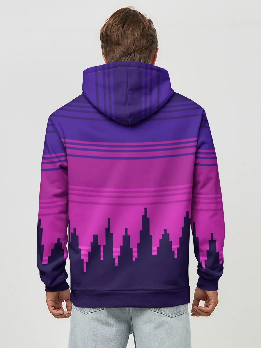 Худи мужской база хлопок / Сиреноголовый Пиксельный Город