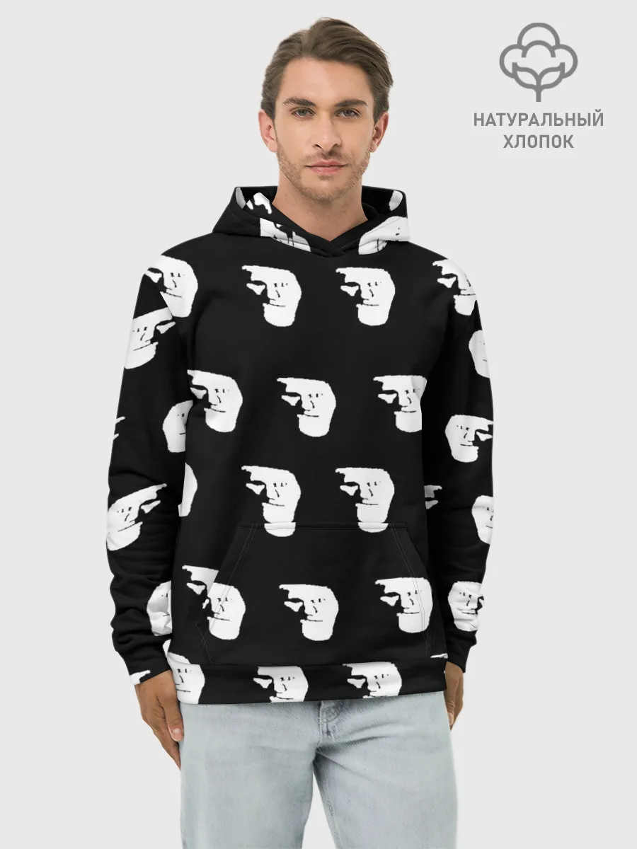 Худи мужской база хлопок / Dark trollface