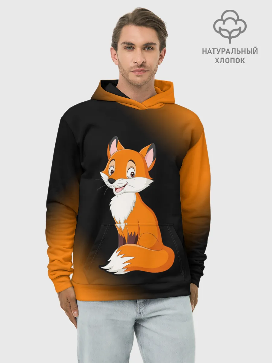 Худи мужской база хлопок / Лисичка - Градиент