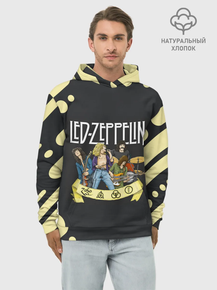 Худи мужской база хлопок / LED ZEPPELIN | ЛЕД ЗЕППЕЛИН