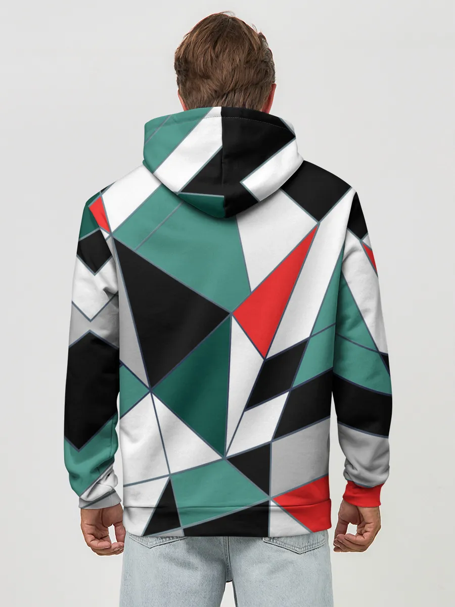 Худи мужской база хлопок / Абстрактный геометрический