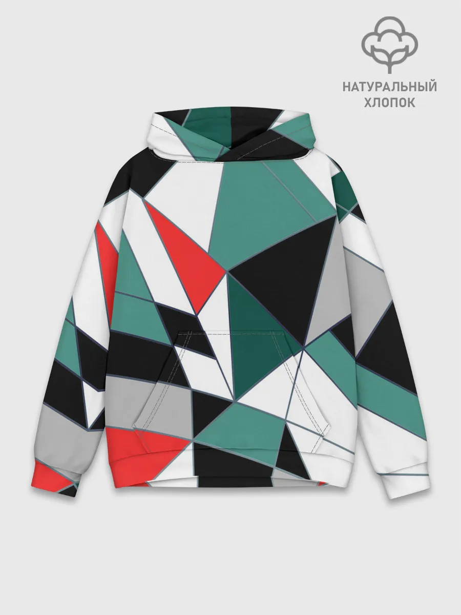 Худи мужской база хлопок / Абстрактный геометрический