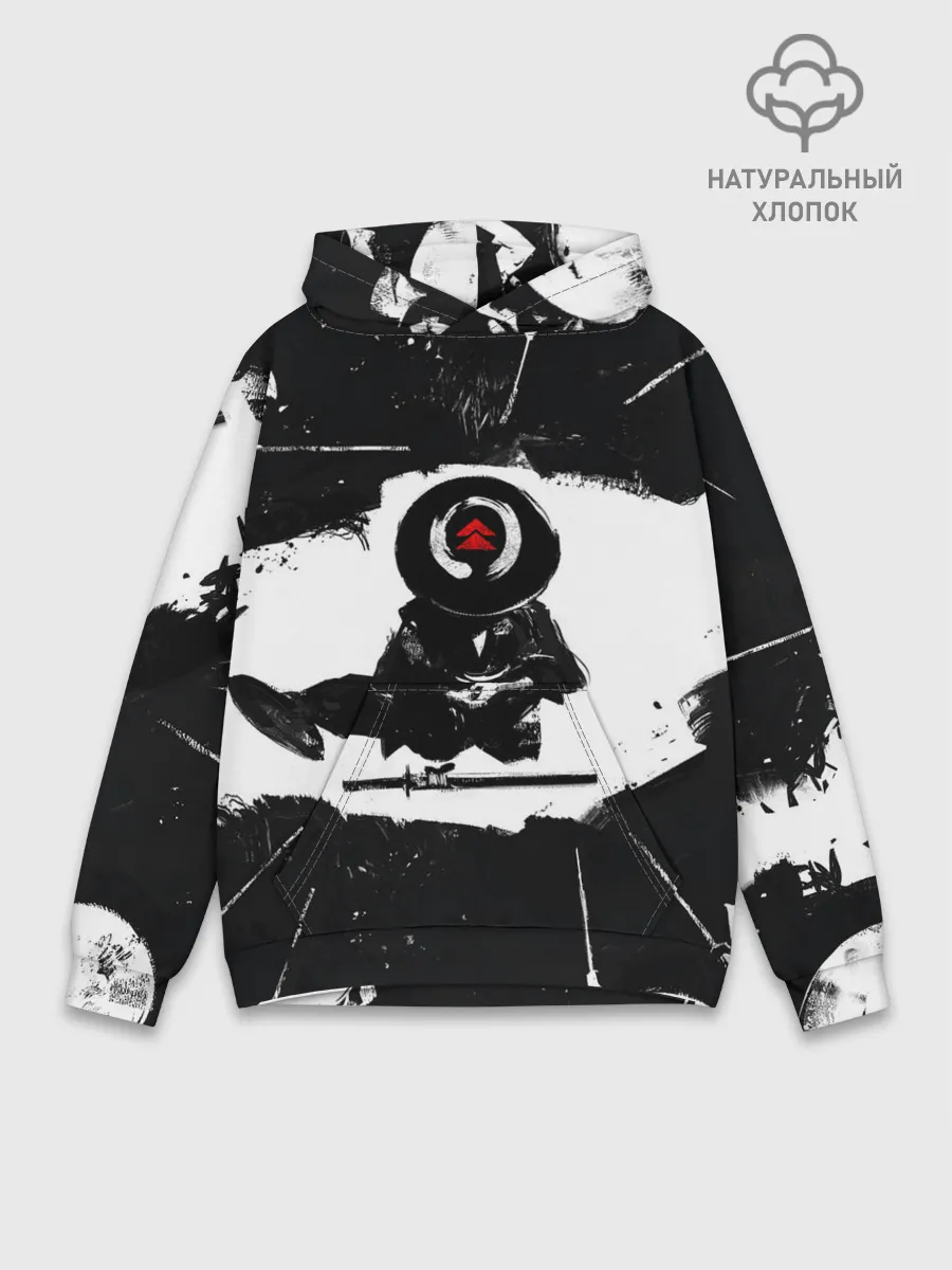 Худи мужской база хлопок / Ghost of Tsushim | Призрак Цусимы