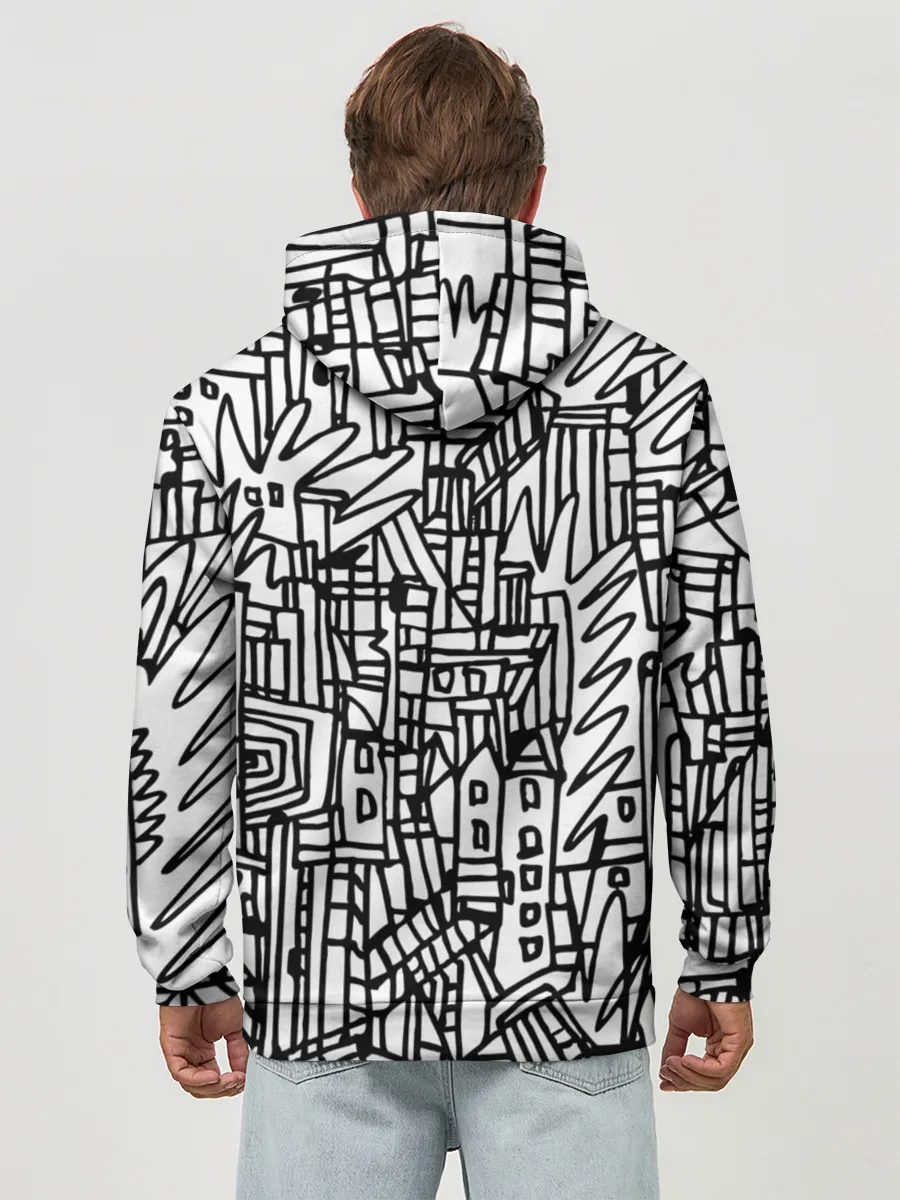 Худи мужской база хлопок / Городской скетч