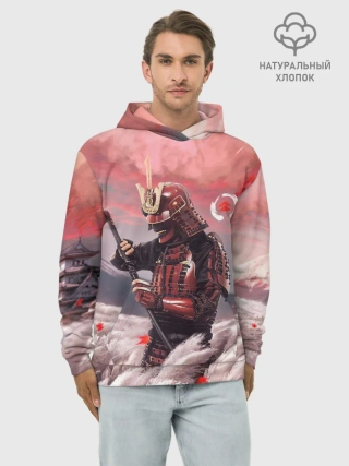 Худи мужской база хлопок / Ghost of Tsushim | Призрак Цусимы