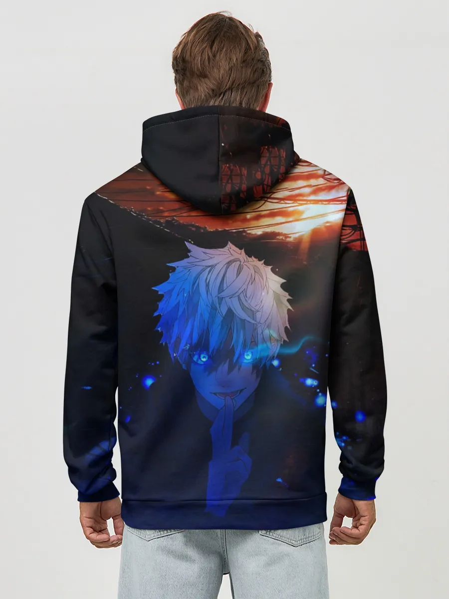 Худи мужской база хлопок / Сатору гото голубые глаза