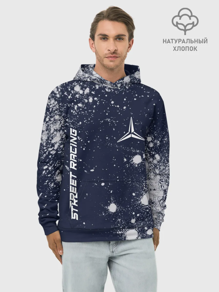 Худи мужской база хлопок / Мерседес - Звезда - Pro Racing