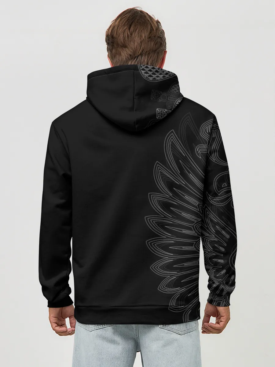 Худи мужской база хлопок / Russia | Black Side