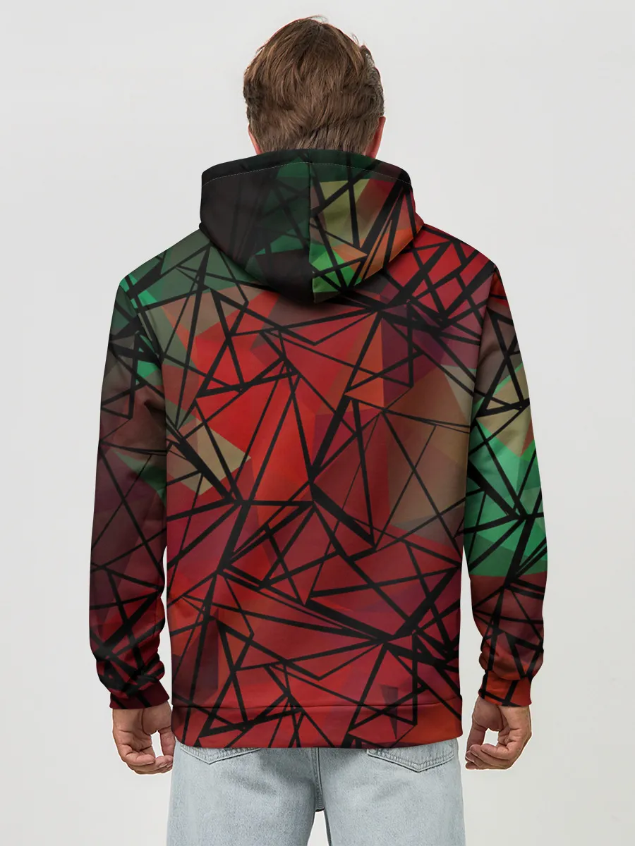 Худи мужской база хлопок / Абстрактный геометрический