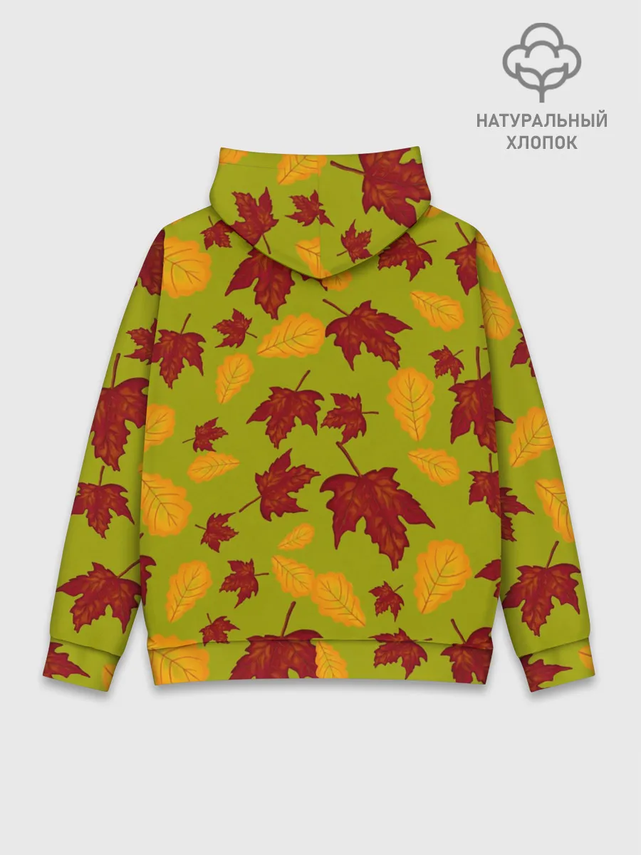 Худи мужской база хлопок / осенние листья клён и дуб