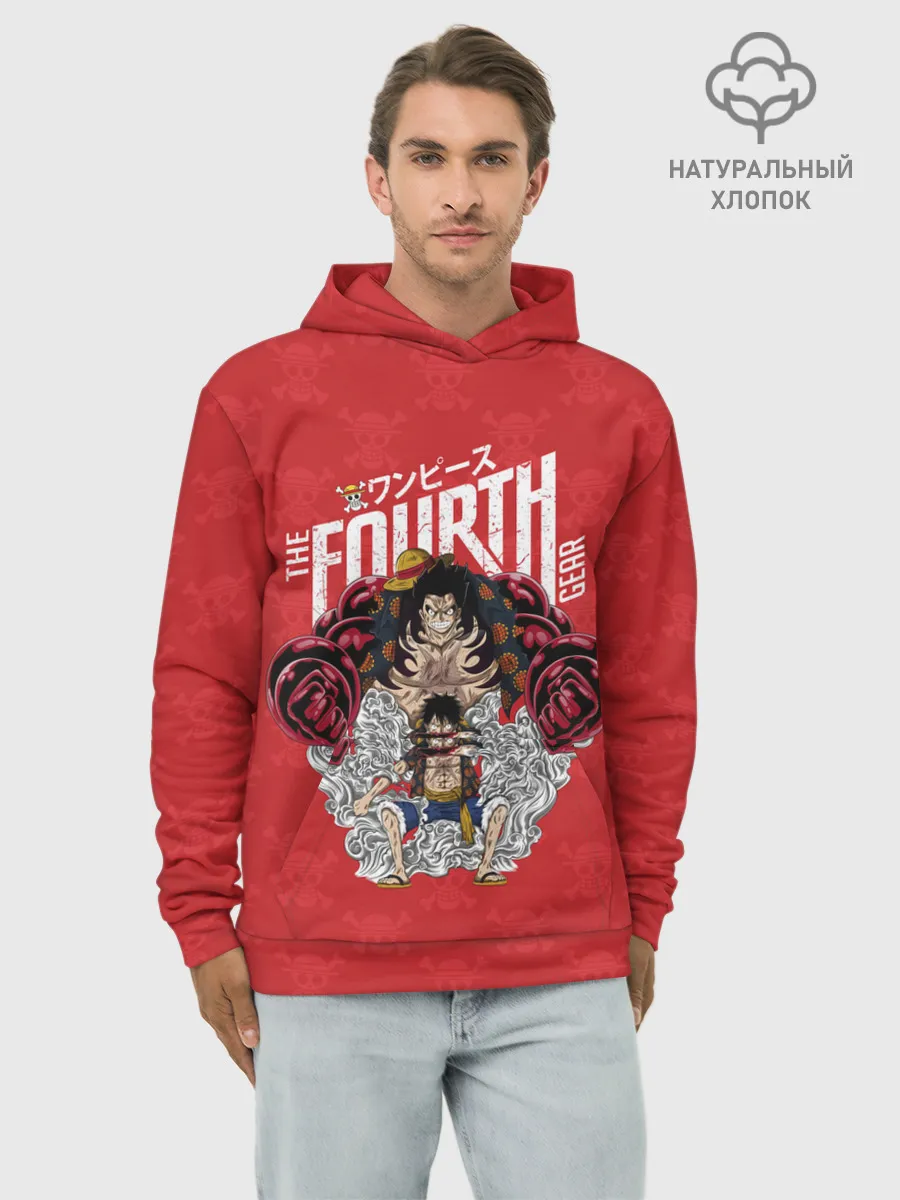 Худи мужской база хлопок / Луффи | резиновый Лу One Piece