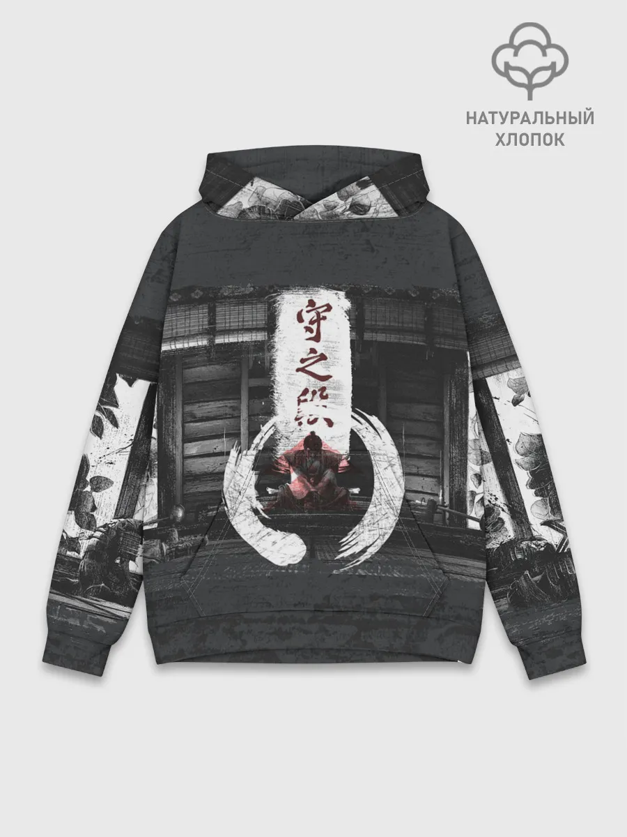 Худи мужской база хлопок / Самурай | Призрак Цусимы