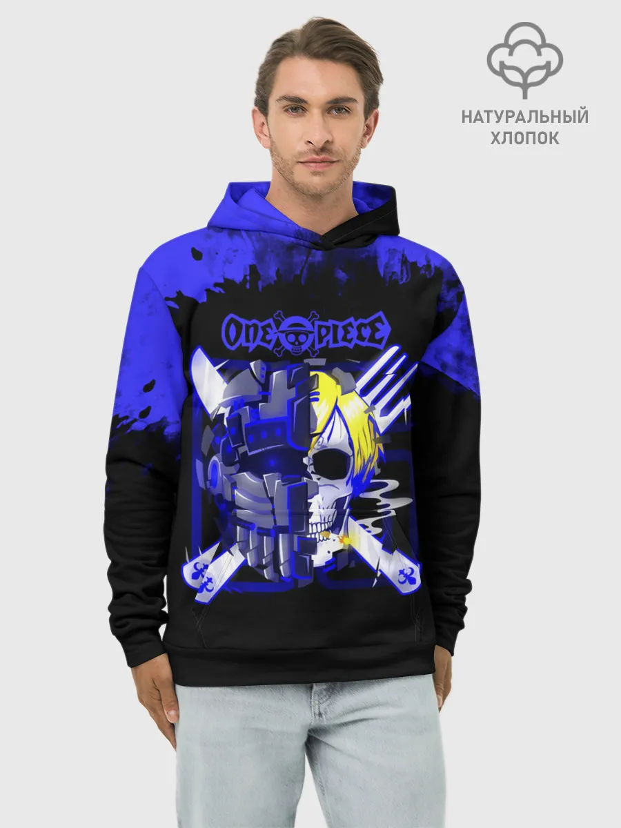 Худи мужской база хлопок / Винсмок Санджи One Piece