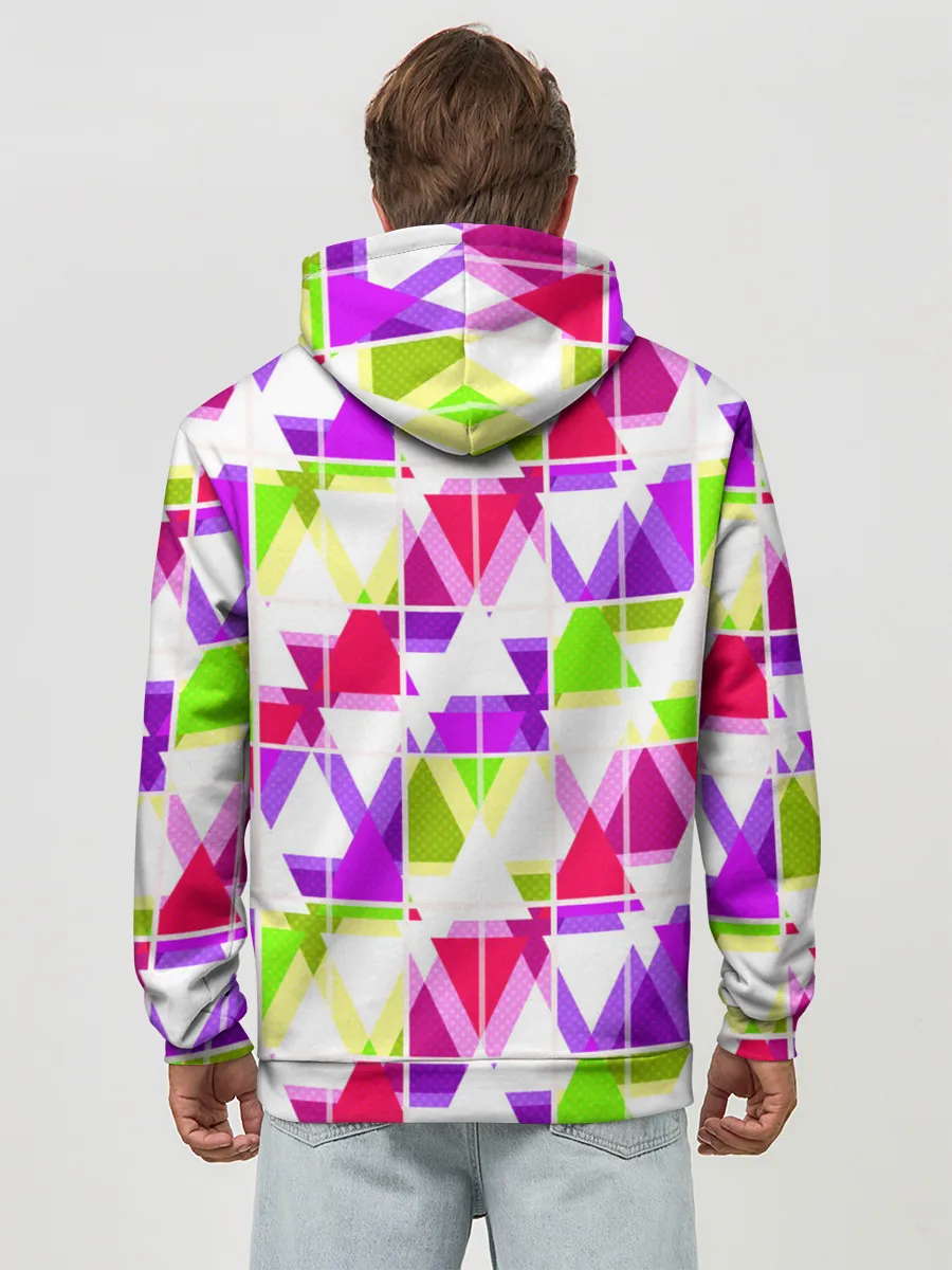 Худи мужской база хлопок / Абстрактный яркий узор