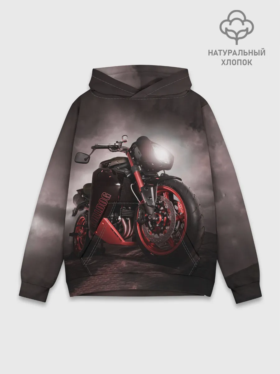 Худи мужской база хлопок / СУПЕРБАЙК