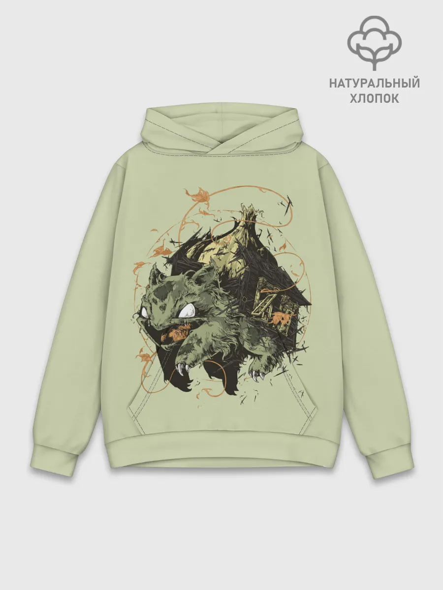 Худи мужской база хлопок / Horror Bulbasaur
