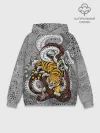 Худи мужской база хлопок / Змея и Тигр|Tiger Snake Fight