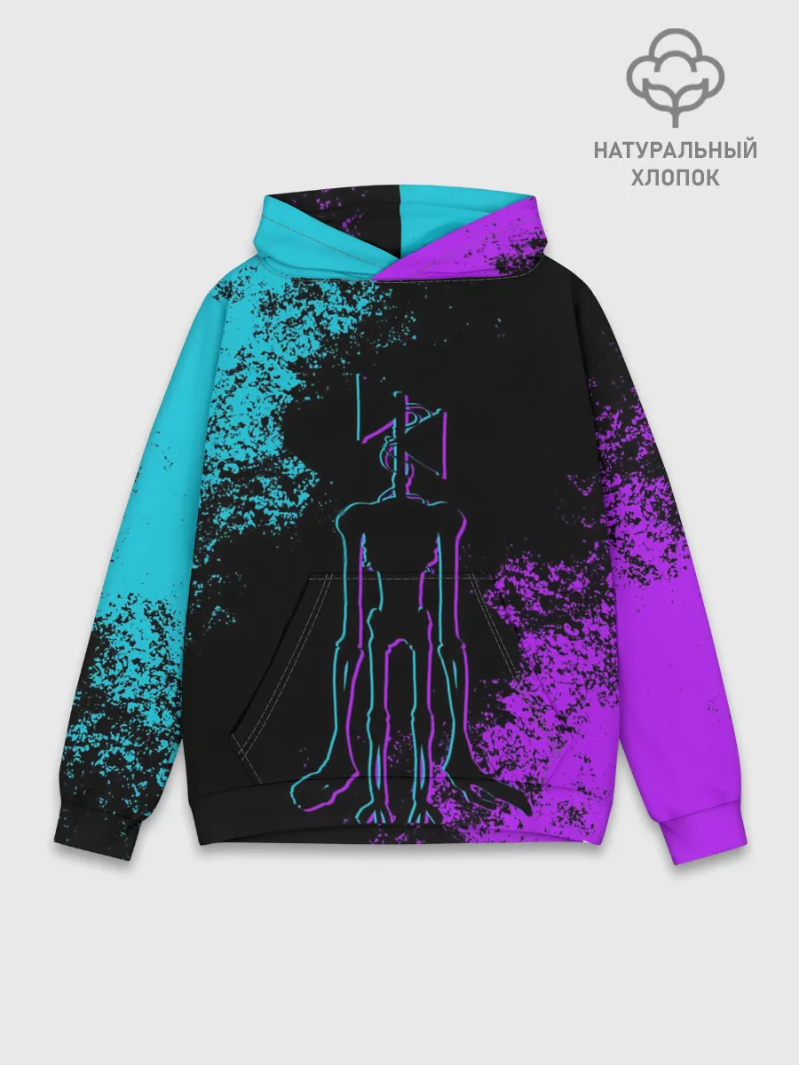 Худи мужской база хлопок / НЕОНОВЫЙ СИРЕНОГОЛОВЫЙ