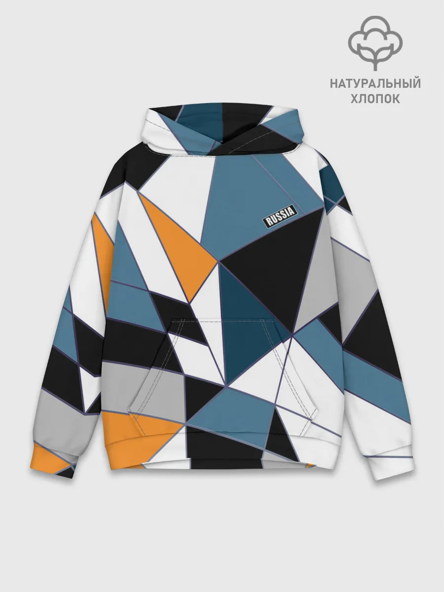 Худи мужской база хлопок / Геометрический узор