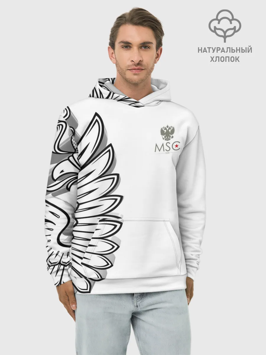 Худи мужской база хлопок / Russia | MSKSide 3D Logo