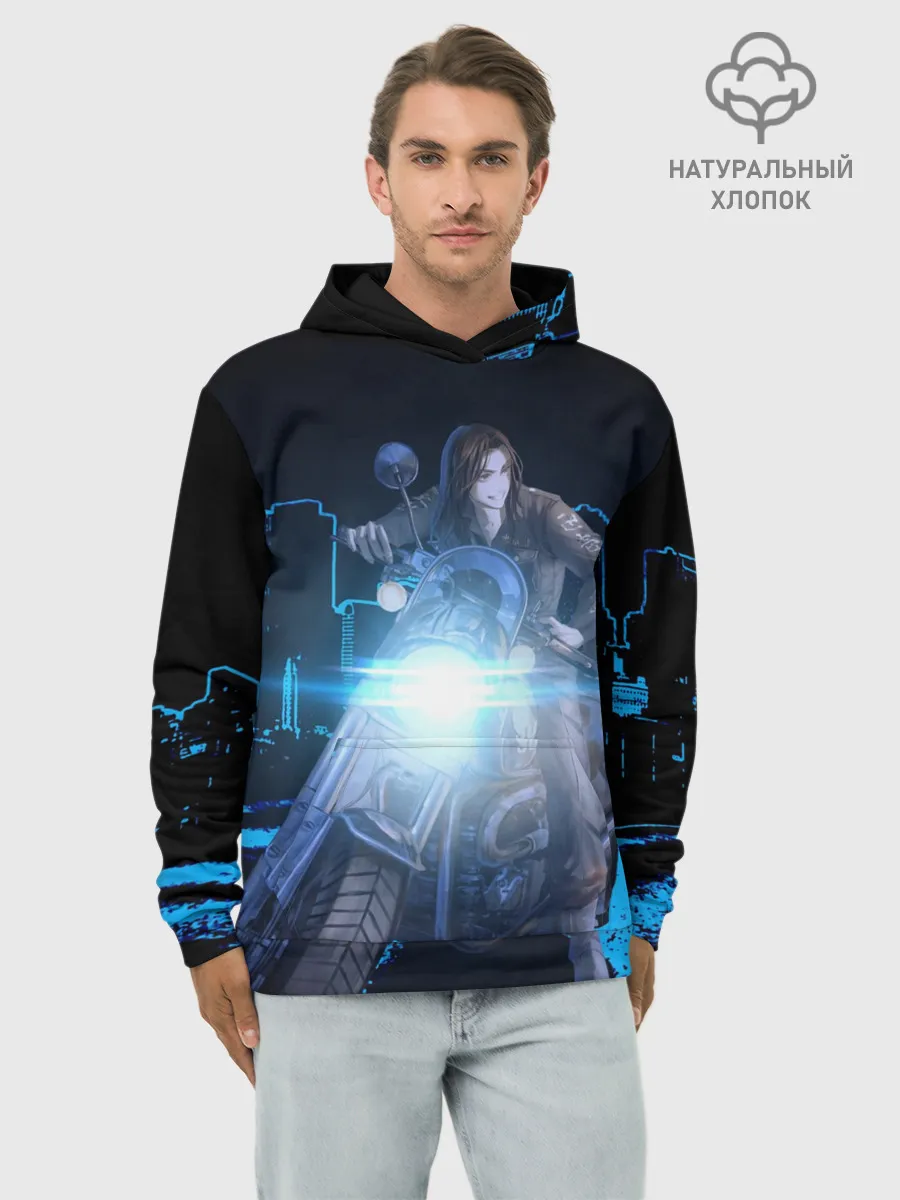 Худи мужской база хлопок / Баджи На Байке