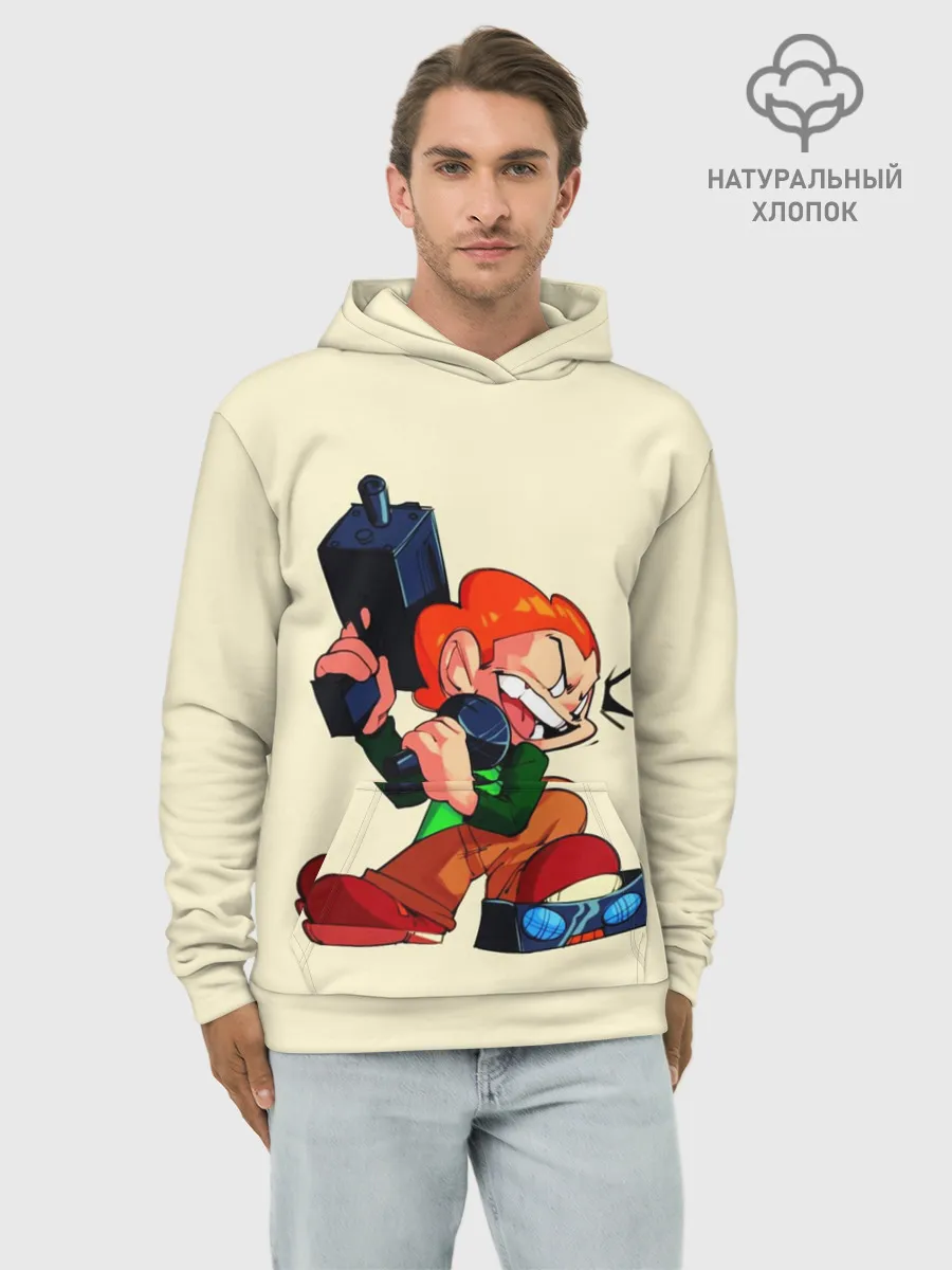 Худи мужской база хлопок / Пико с оружием