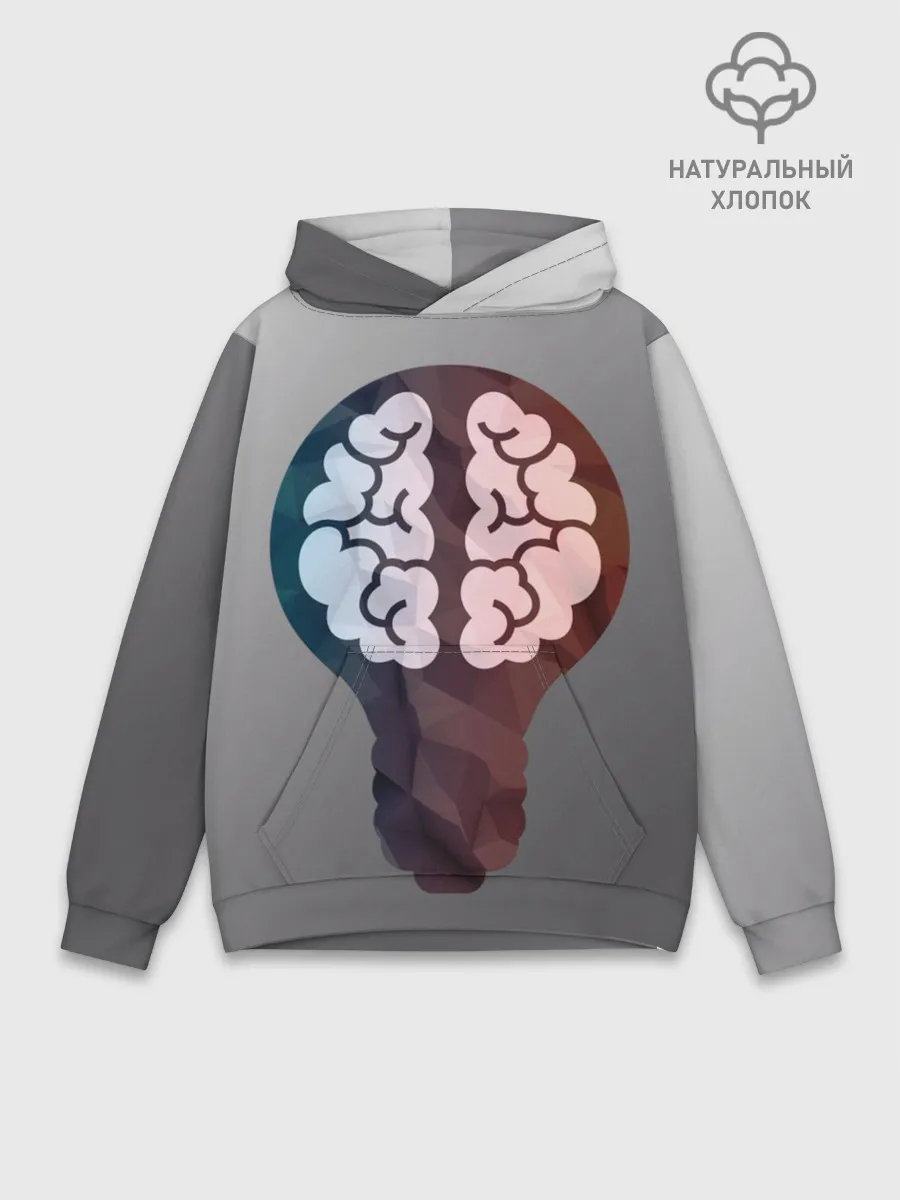 Худи мужской база хлопок / Прокачай мозги