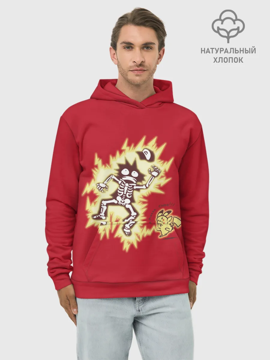 Худи мужской база хлопок / Знакомство с Пикачу