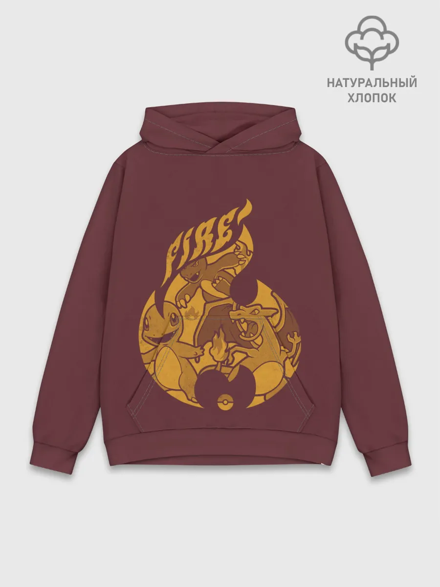 Худи мужской база хлопок / Покемоны огня