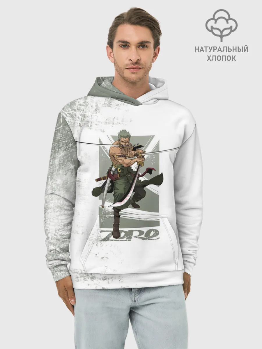 Худи мужской база хлопок / Зоро One Piece. Большой куш
