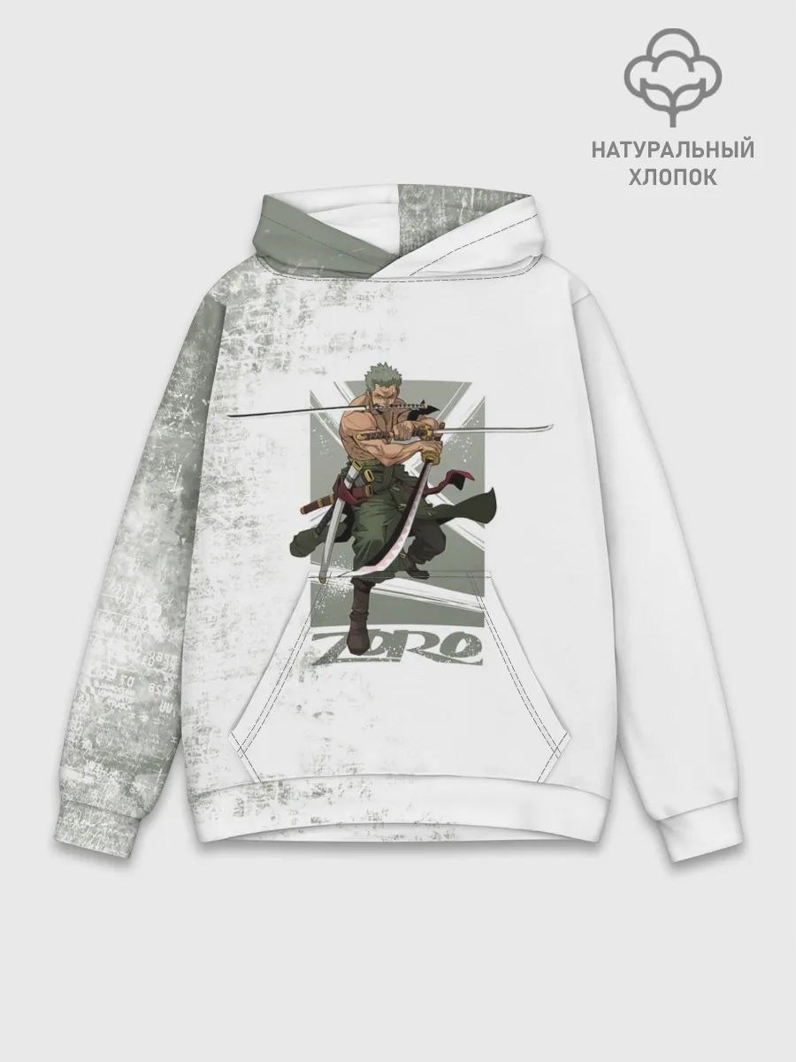 Худи мужской база хлопок / Зоро One Piece. Большой куш