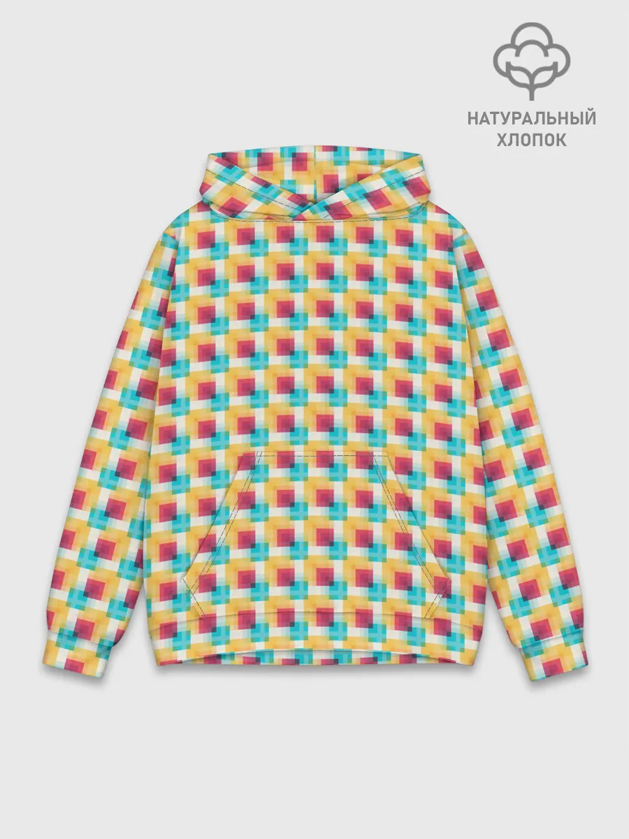 Худи мужской база хлопок / Красочные кубы