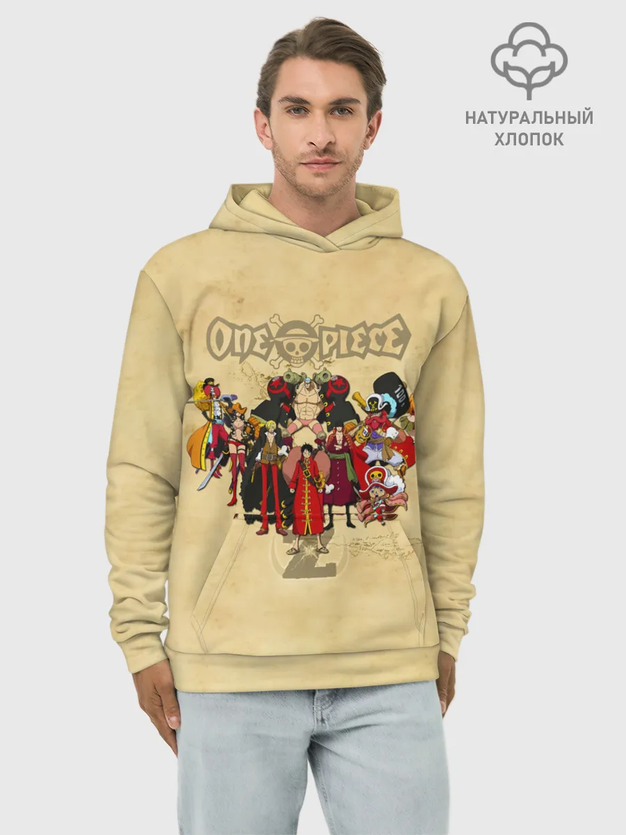 Худи мужской база хлопок / One Piece. Большой куш