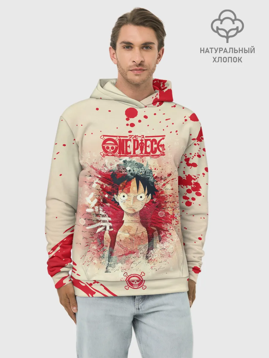 Худи мужской база хлопок / Луффи One Piece. Большой куш