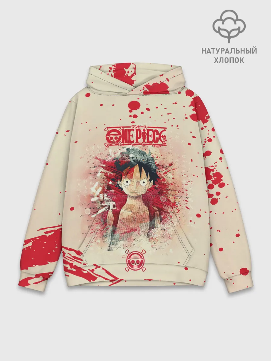 Худи мужской база хлопок / Луффи One Piece. Большой куш