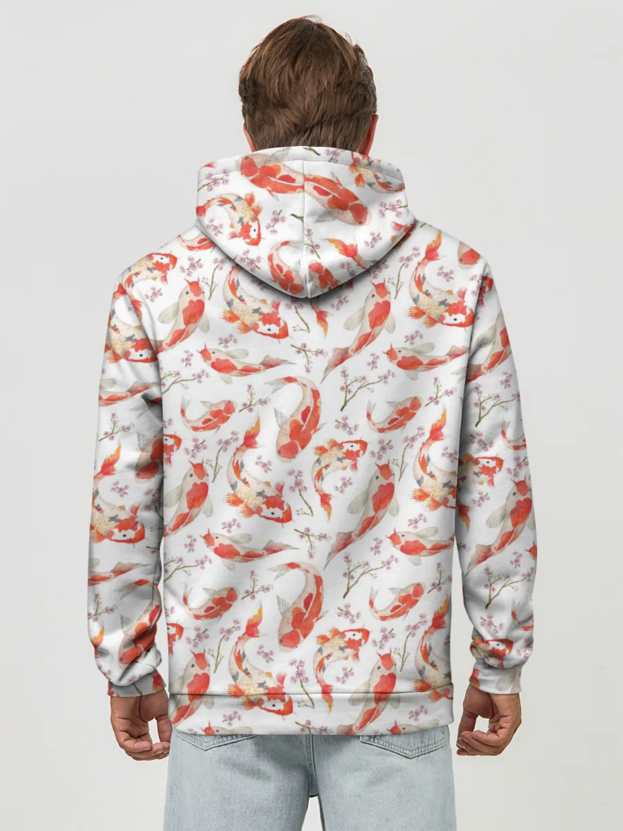 Худи мужской база хлопок / Радужные карпы