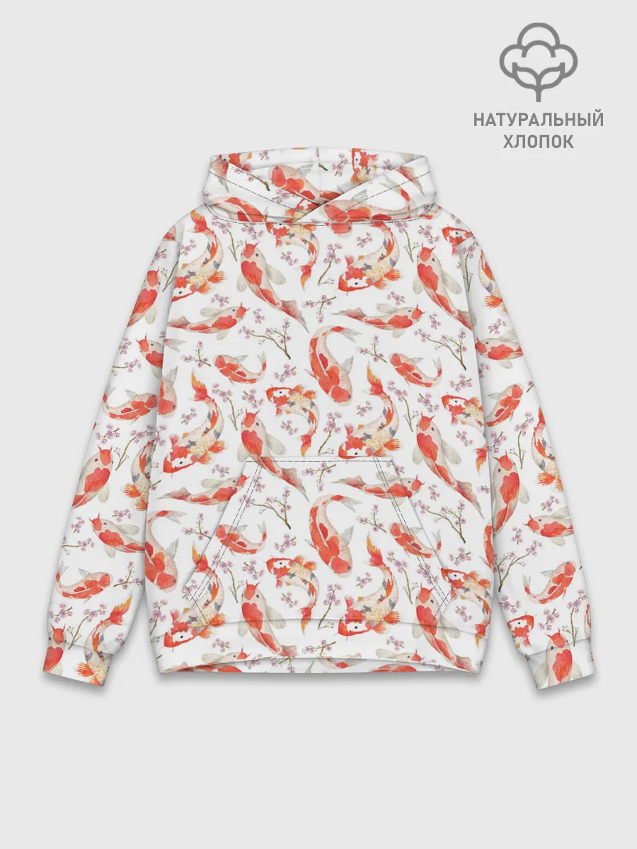 Худи мужской база хлопок / Радужные карпы