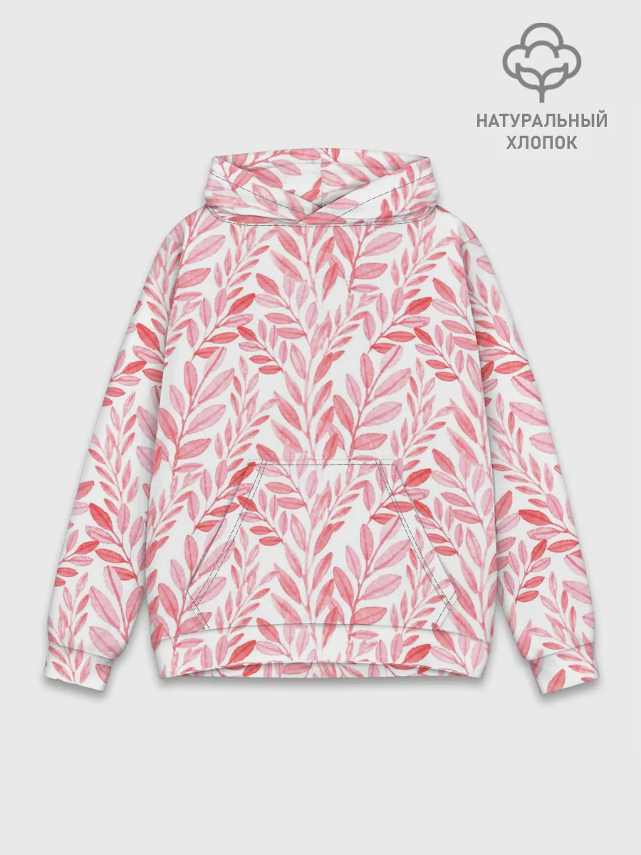 Худи мужской база хлопок / Пастельные растения